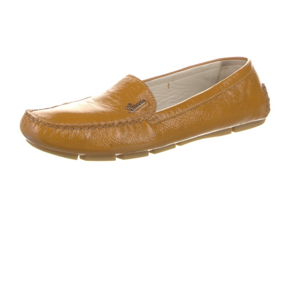 Gucci Mustard Leather Driver Loafers